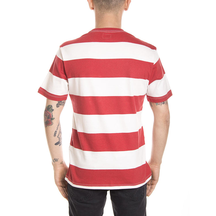 SUNSET POCKET TEE CHERRY BOMB HEATHER/MARSHMALLOW STRIPE 29813-0003  LEVIS 