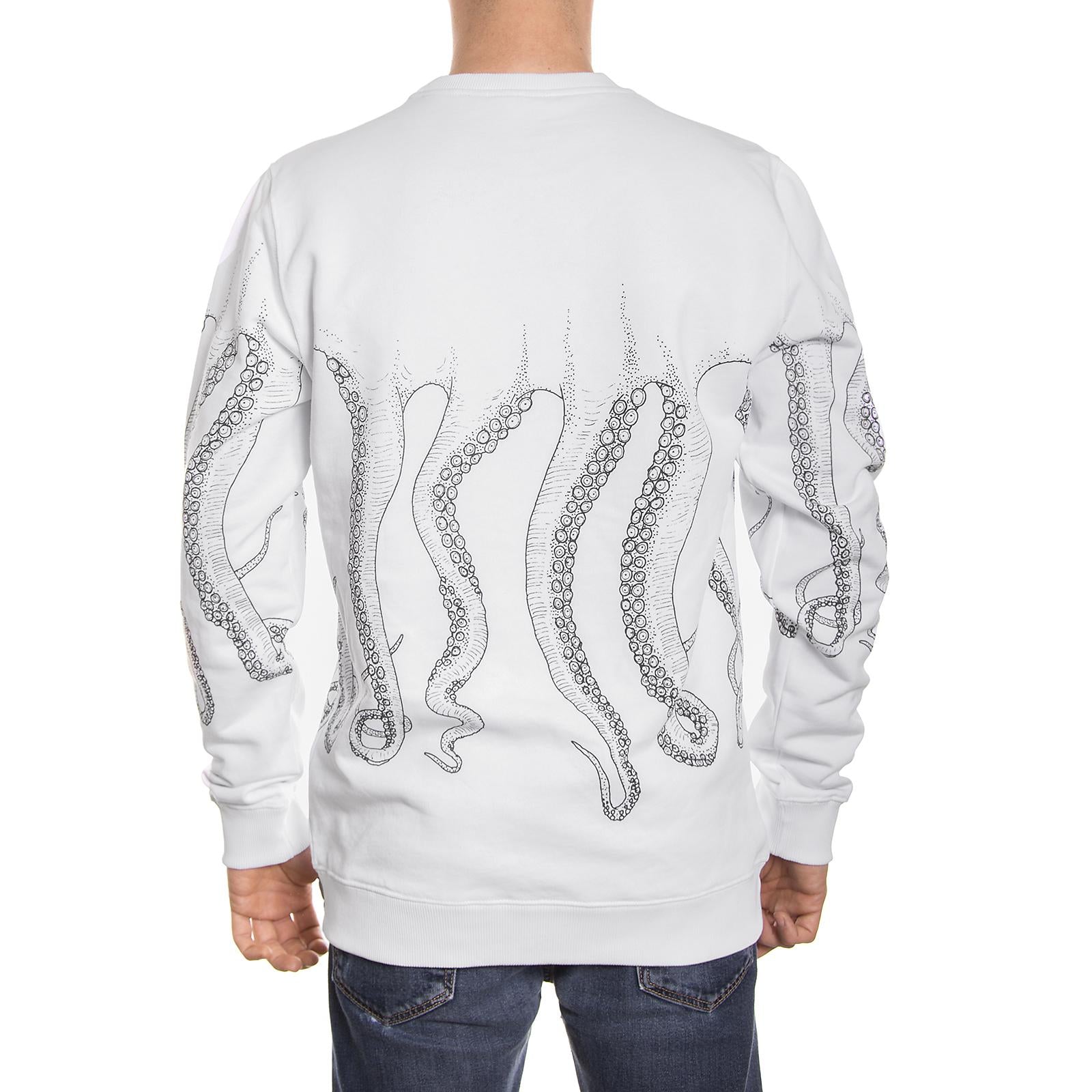 BLACK OCTOPUS OUTLINE CREWNECK  WHITE Esterno 76254_4  OCTOPUS 