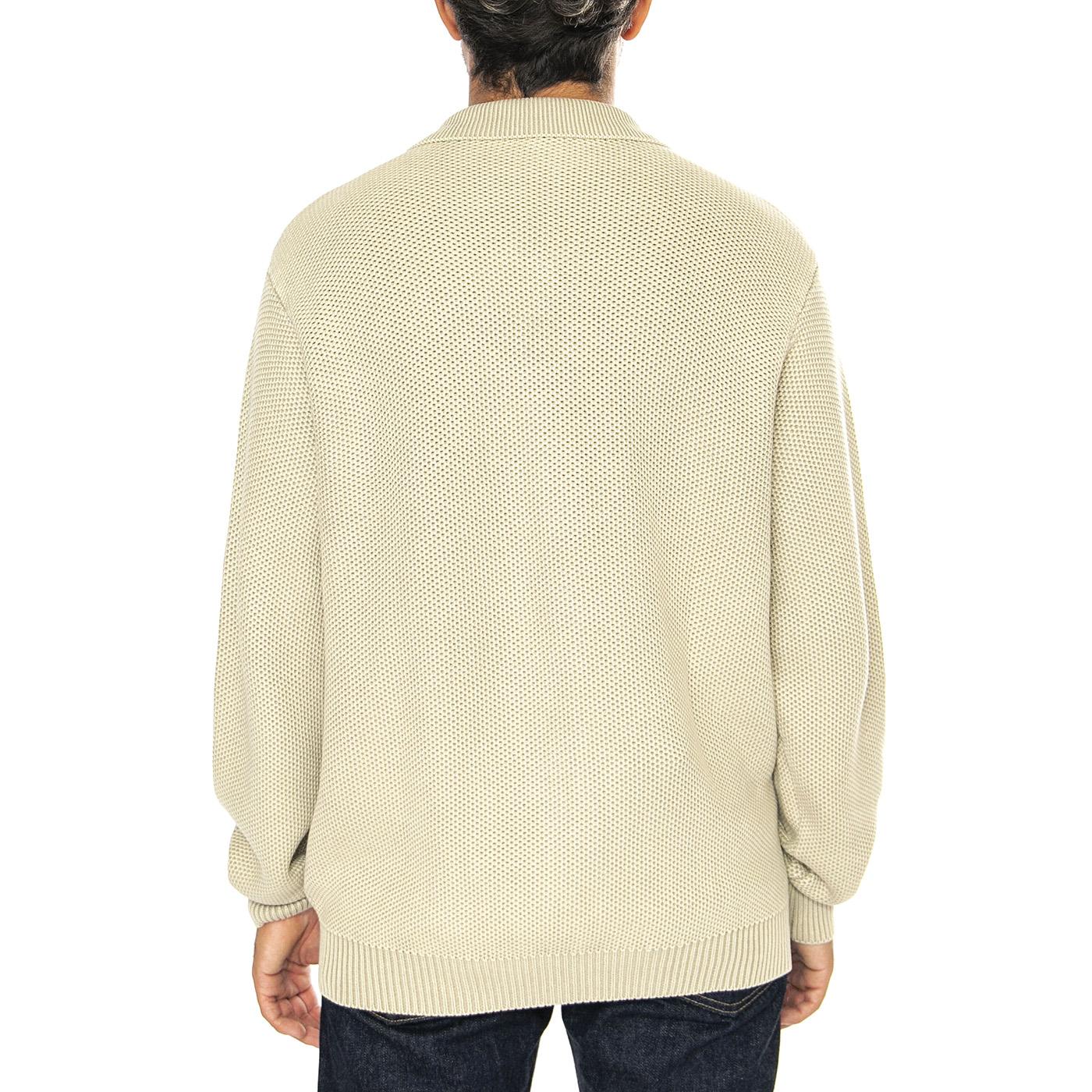 Anton Zip Overdyed Sweater Putty - Maglione con Zip Uomo Beige KN00511-PUTTY  HUF 