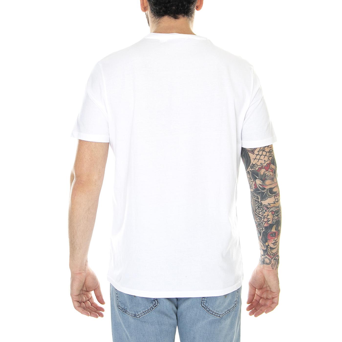 Bold Stripe Panel Tee White - Maglietta Girocollo Uomo Bianca 65578-010  BEN SHERMAN 