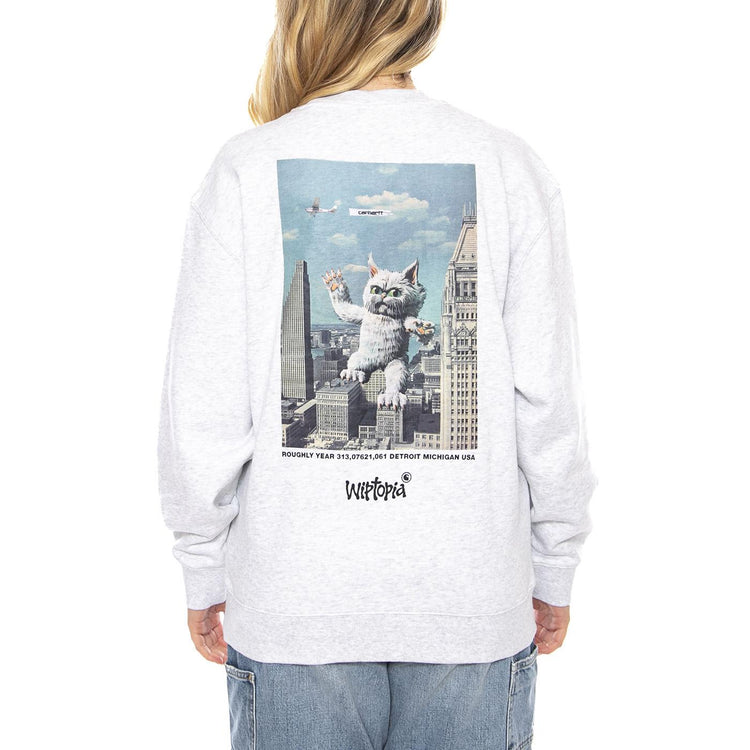 W Wiptopia Script Sweatshirt - Grigia - Felpa Donna I035515_3F2_XX . CARHARTT WIP 