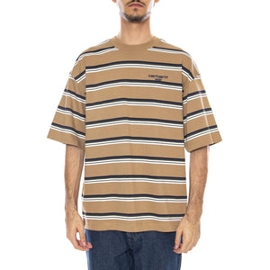 S/S Holm T-Shirt Holm Stripe, Peanut - Maglietta Girocollo Uomo Multicolore I035302.37AXX . CARHARTT WIP 