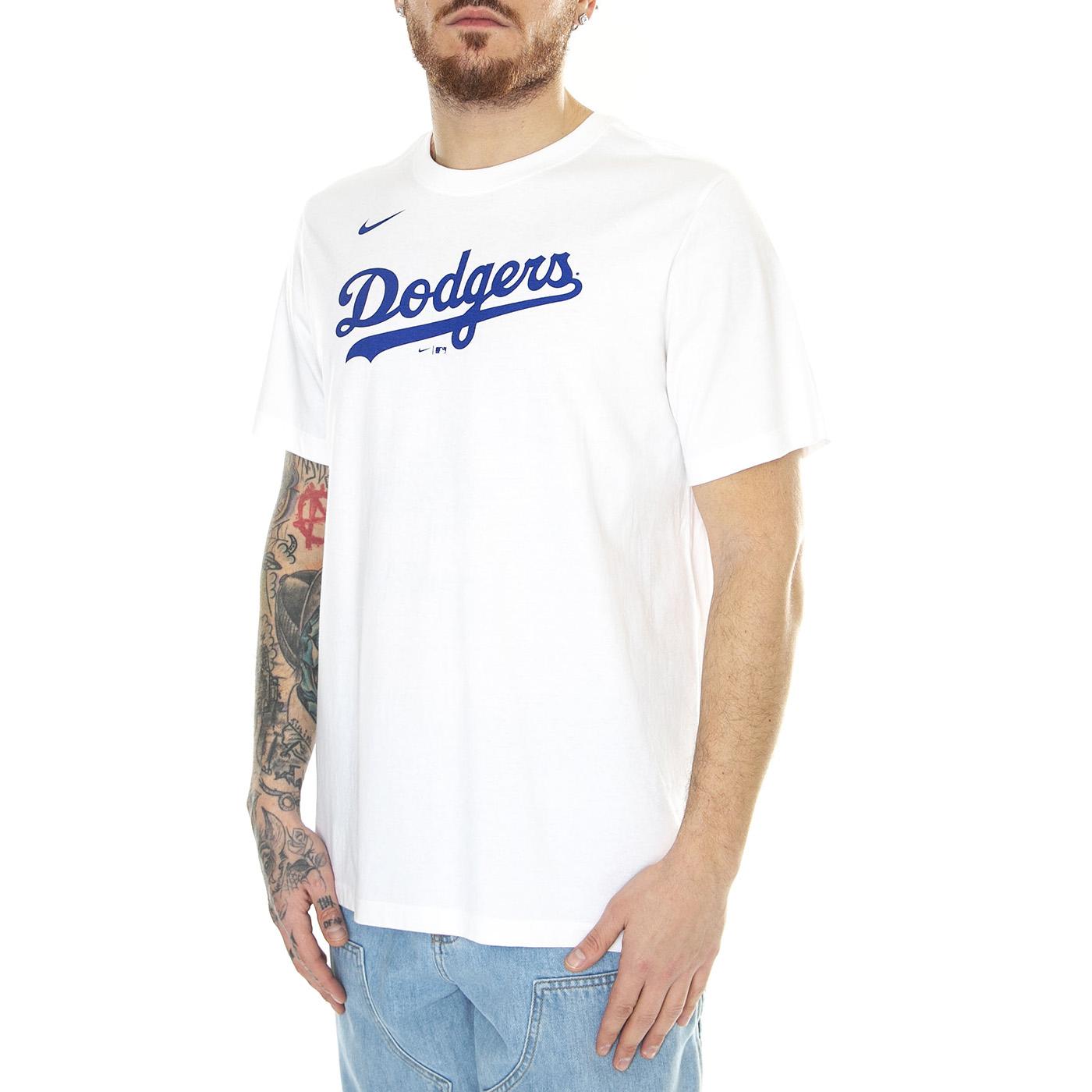 Nike Wordmark T-Shirt LA Dodgers White - Maglietta Girocollo Uomo Bianca N199-10A-LD-M3X  NIKE 