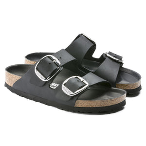 Arizona Big Buckle Oiled Leather - Sandali Uomo / Donna Neri 1011075  BIRKENSTOCK 