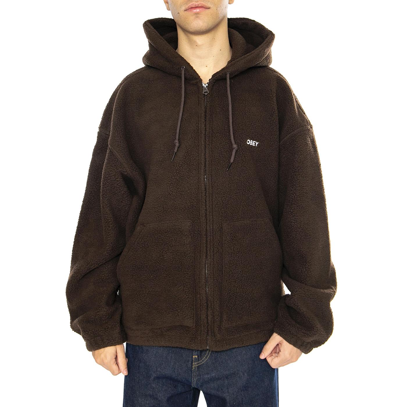 Gaze II Hooded Jacket Java Brown - Felpa con Cappuccio Uomo Marrone 121800542-JVA  OBEY 