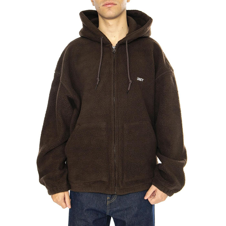 Gaze II Hooded Jacket Java Brown - Felpa con Cappuccio Uomo Marrone 121800542-JVA  OBEY 