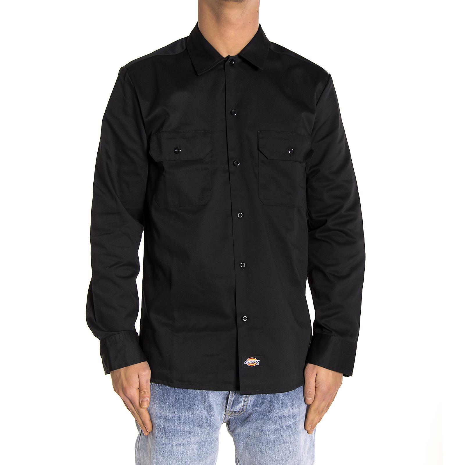LONG SLEEVE SLIM WORK SHIRT BLACK WL576-BK  DICKIES 