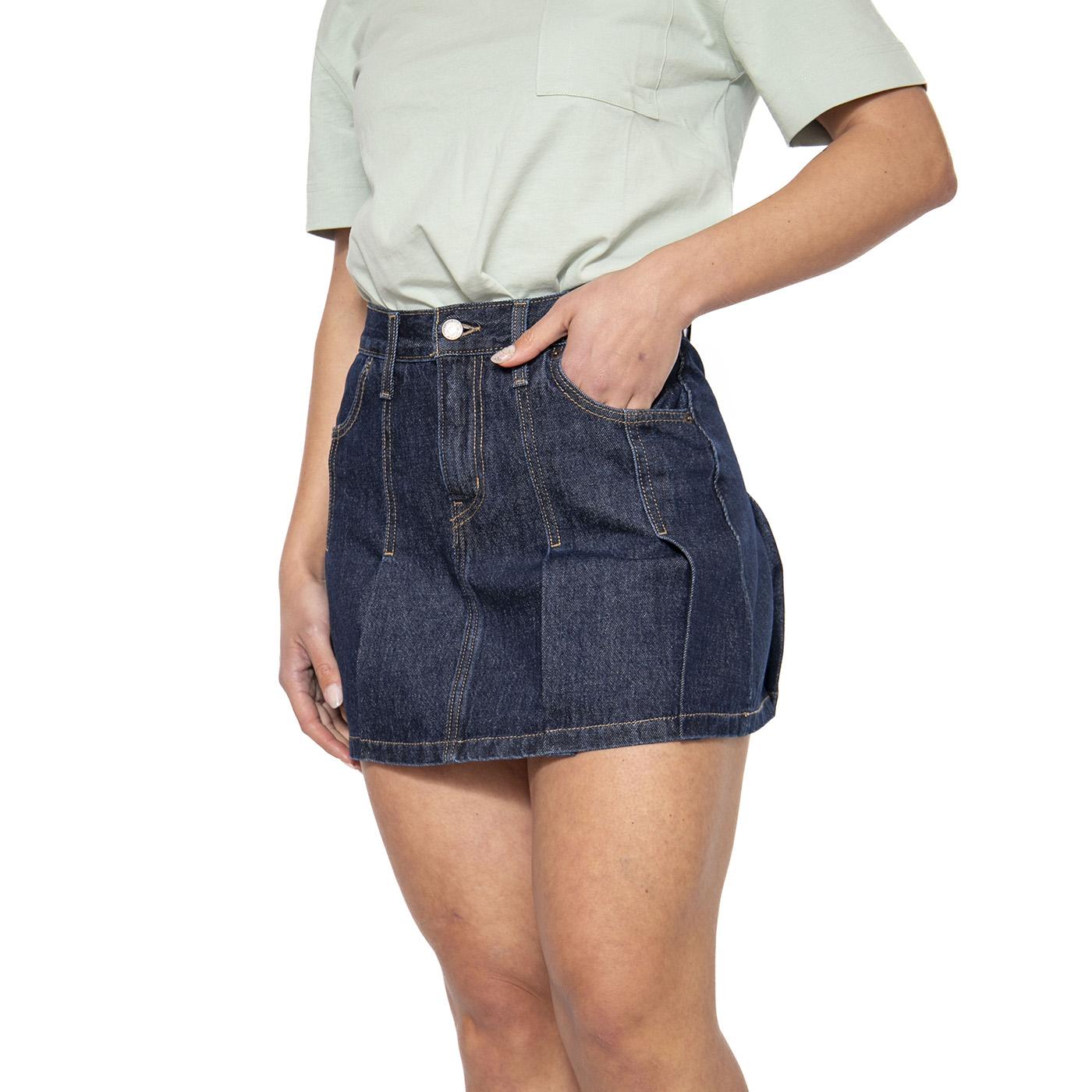 Pleated Mini Skirt Remember Together - Gonna Denim Jeans Donna Blu 001VO-0002 . LEVIS 