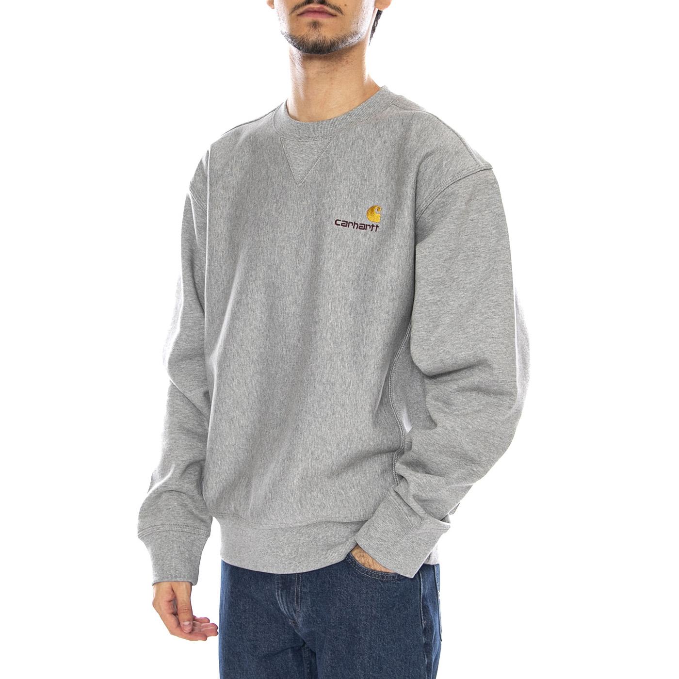 American Script Sweat Grey Heather - Felpa Girocollo Uomo Grigia I025475.V6XX  CARHARTT WIP 