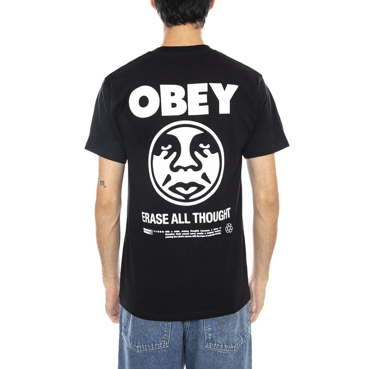OBEY Erase All Thought Tee - Maglietta Girocollo Uomo Nera 165264212 BLK OBEY 