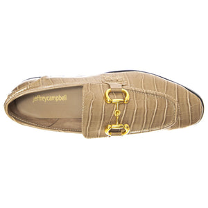 W' Velviteen Dark Sand Croco - Mocassini Donna Marroni JCSJCD-131-1-23-DAR  JEFFREY CAMPBELL 