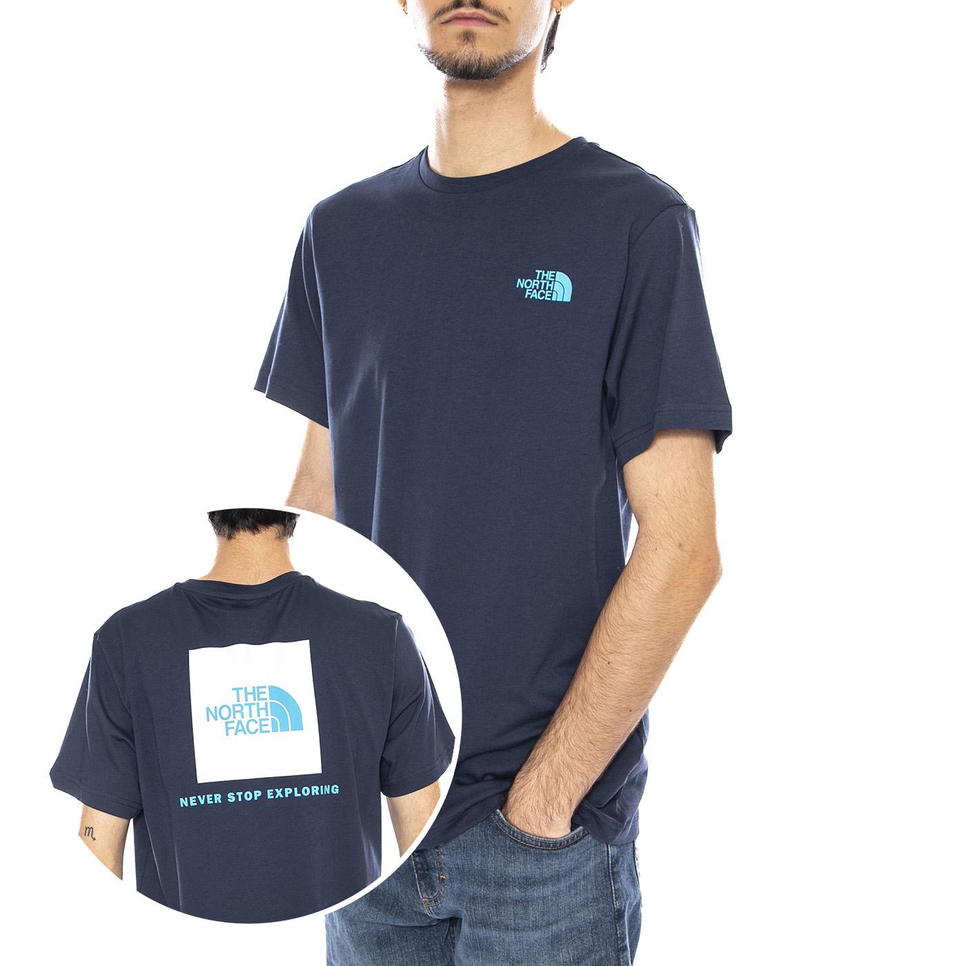 M SS Box NSE Tee Blue - Maglietta Girocollo Uomo Blu NF0A87NP I851 THE NORTH FACE 