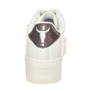 W' Rich White Shoes - Scarpe Stringate Profilo Basso Donna Bianche WHTGUNGLTP  WINDSOR SMITH 