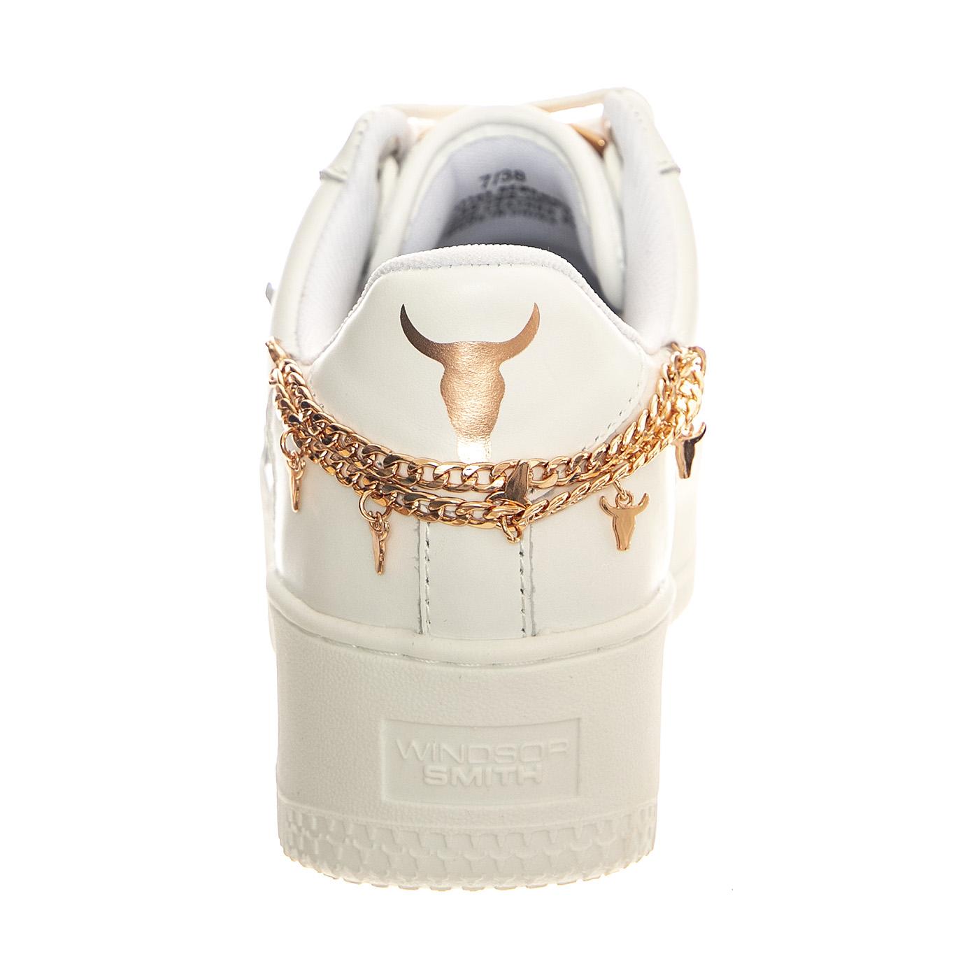 Remember White Brave / Rose Gold Chain - Scarpe Donna Bianche WSPREMEMBER-WHTRGDL  WINDSOR SMITH 