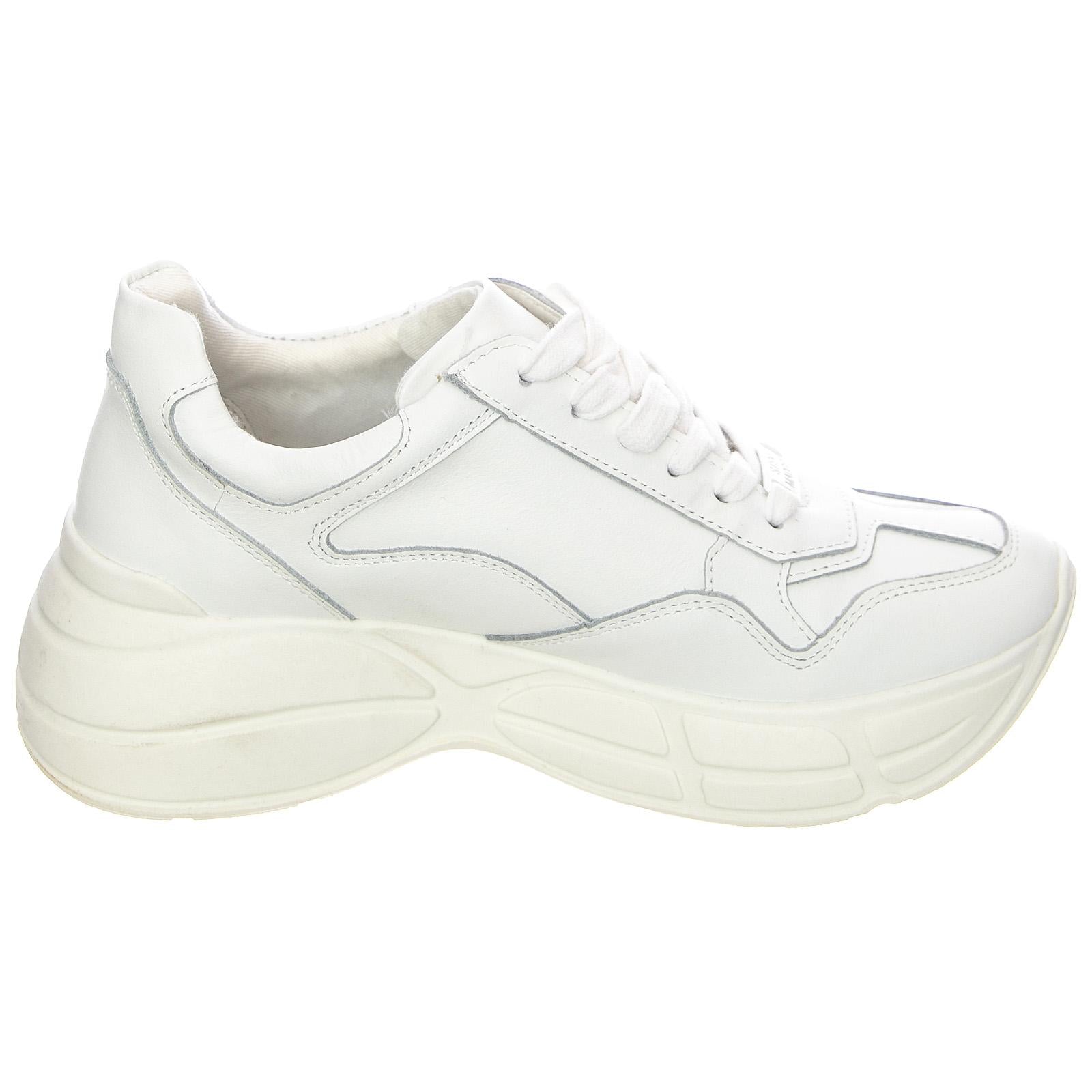 Womens Memory Shoes - White Leat - Scarpe Stringate Profilo Basso Donna Bianche MEMO01S1  STEVE MADDEN 