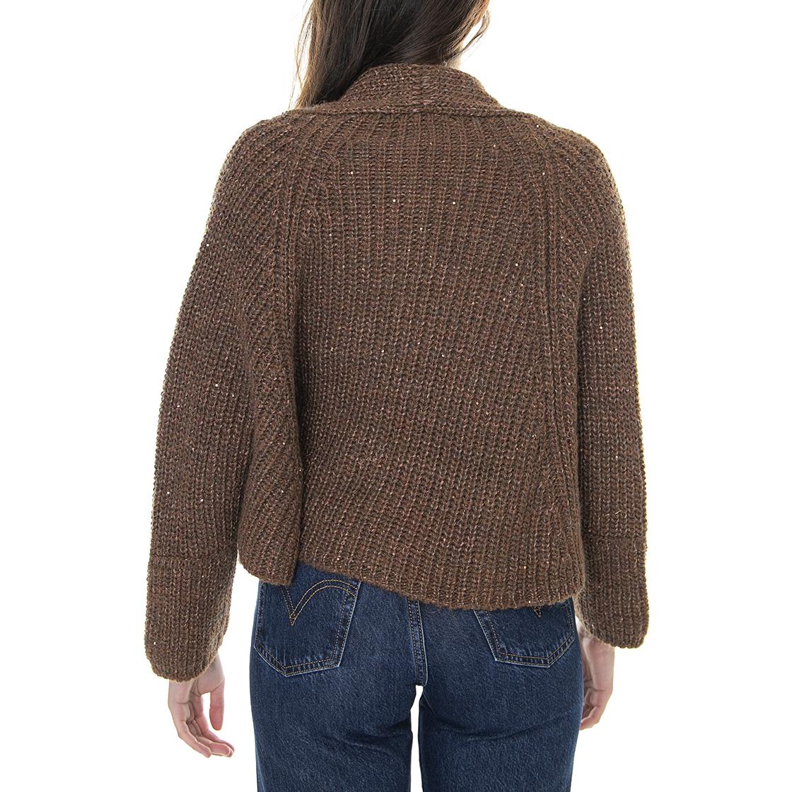 021SD53059 - Cardigan Donna Marrone / Ruggine 021SD53059 -S2401  ALESSIA SANTI 