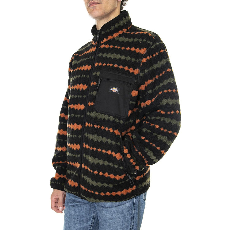 Falkville Fleece Black - Felpa con Zip Uomo Nera / Multicolore DK0A4XYNBLK1  DICKIES 