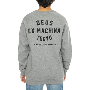 Tokyo Address Crew Grey Marle - Felpa Girocollo Uomo Grigia T_DMW48259E  DEUS EX MACHINA 