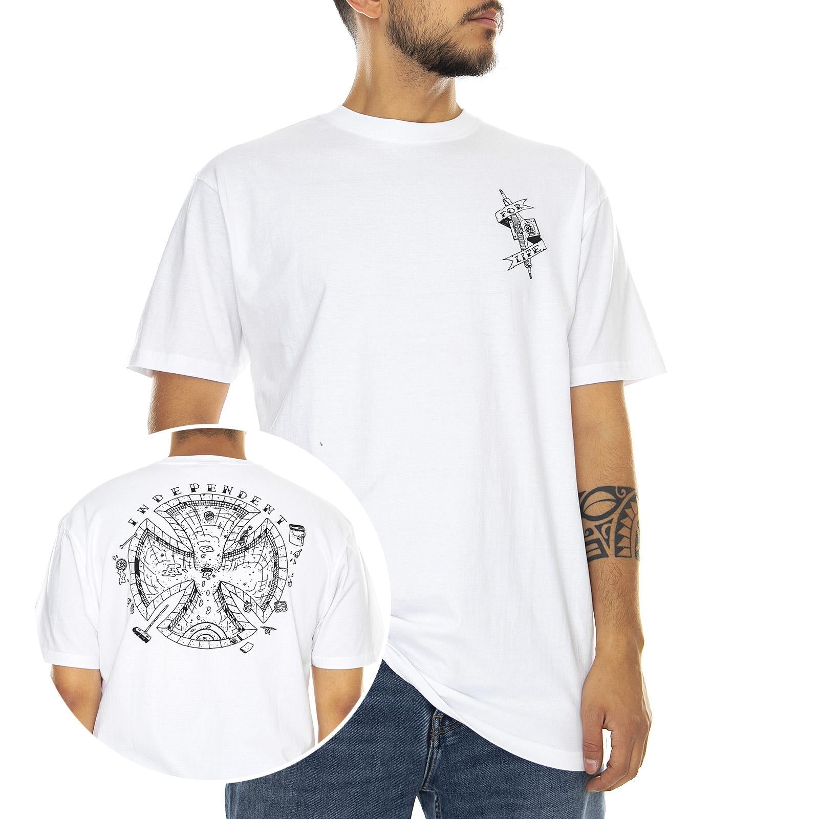  Pool Scum Tee-White  INDEPENDENT 