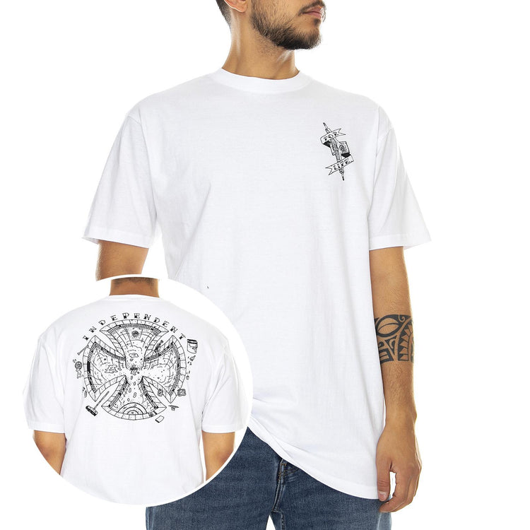  Pool Scum Tee-White  INDEPENDENT 