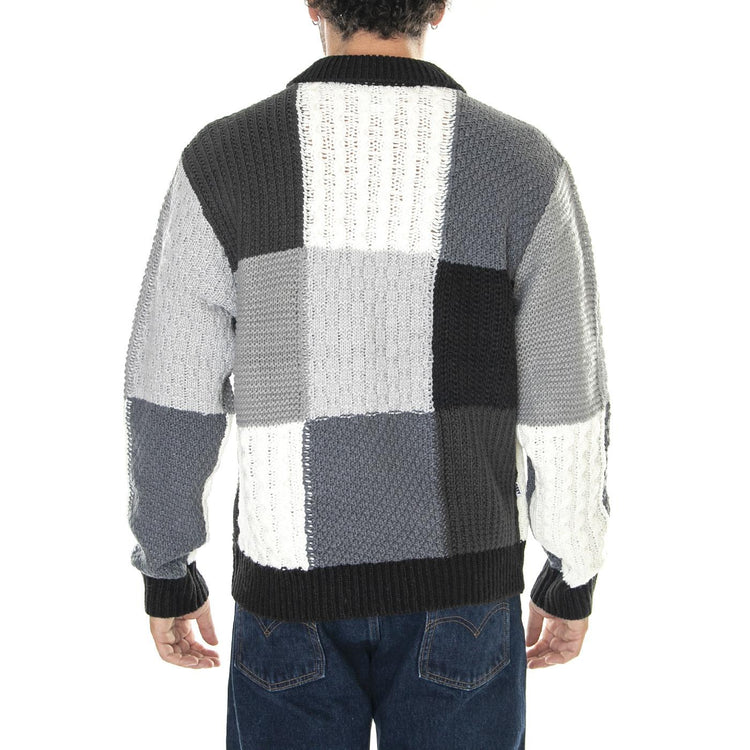 M' Oliver Patchwork Sweater Black / Multi - Maglione Uomo Nero / Multicolore 151000074-BKM  OBEY 