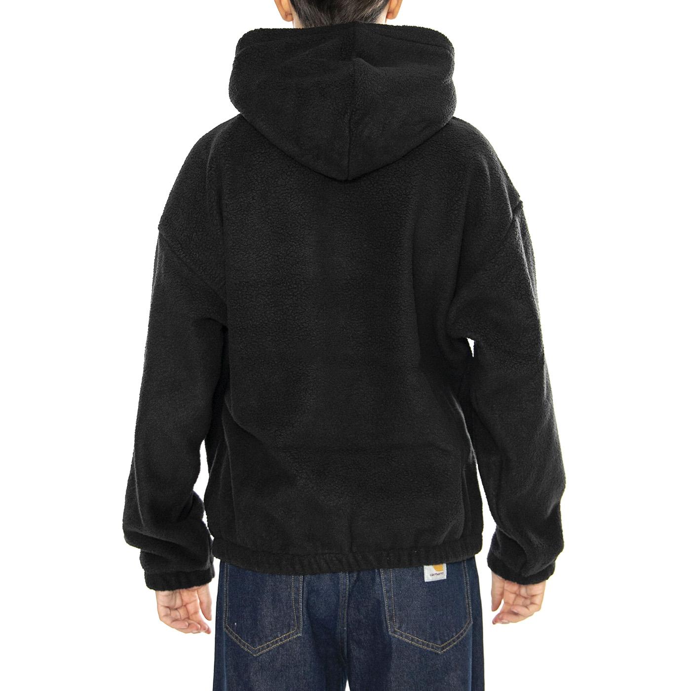 Bold Polar Flleece Hood Black - Felpa con Cappuccio Uomo Nera 112470193-BLK  OBEY 