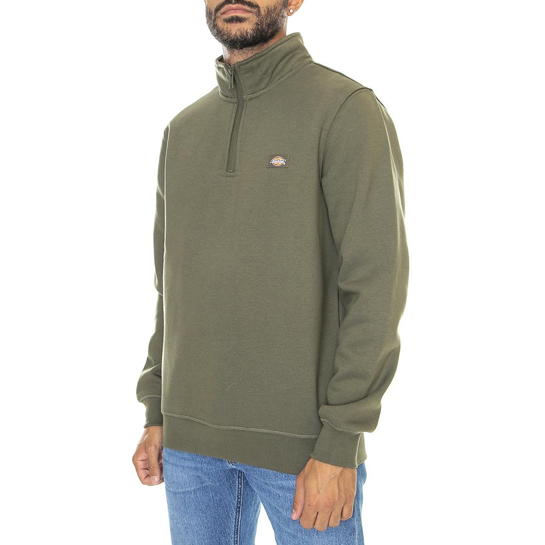 Oakport Quarter Zip Military Green - Felpa Collo Alto Uomo Verde DK0A4XD4MGR1  DICKIES 