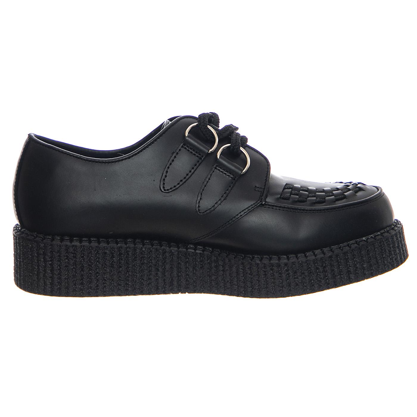 Wulfrun Shoes Black Leather - Scarpe Stringate Profilo Basso Uomo / Donna Nere UDSUM-C010X-BKL  UNDERGROUND 