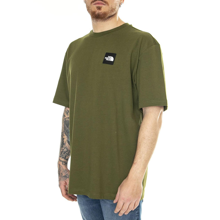 M NSE Patch S/S Tee Forest Olive - Maglietta Girocollo Uomo Verde NF0A87DAPIB1  THE NORTH FACE 