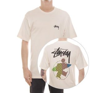 SURFMAN CHECK TEE NATURAL 1904028-NATURAL  STUSSY 