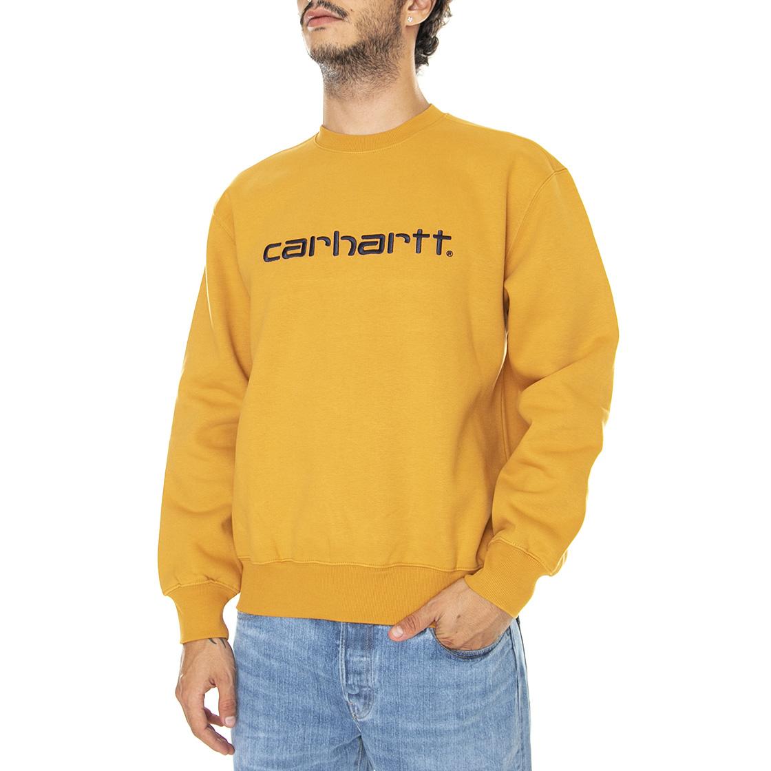 Carhartt Sweat Ochre / Dark Navy - Felpa Girocollo Uomo Giallo Ocra I030229-10EXX  CARHARTT WIP 