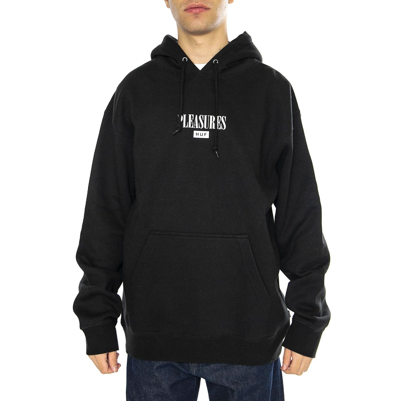 Beetle P/O Hoodie Black - Maglietta Girocollo Maniche Lunghe Uomo Nera PF00512-BLACK  HUF 