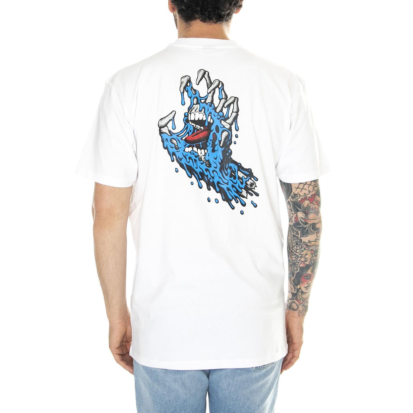 Melting Hand White - Maglietta Girocollo Uomo Bianca SCA-TEE-10803  SANTA CRUZ 