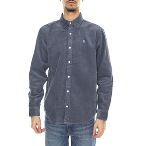 L/S Madison Cord Shirt Angelite / Angelite -- Camicia Uomo Blue I029958.39QXX . CARHARTT WIP 