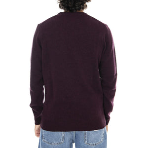 Mens Lambswool Blend Crew-Neck Jumper - Burgundy Marl - Maglione Girocollo Uomo Bordeaux KN921VF-Z638  LYLE & SCOTT 