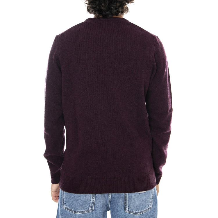 Mens Lambswool Blend Crew-Neck Jumper - Burgundy Marl - Maglione Girocollo Uomo Bordeaux KN921VF-Z638  LYLE & SCOTT 