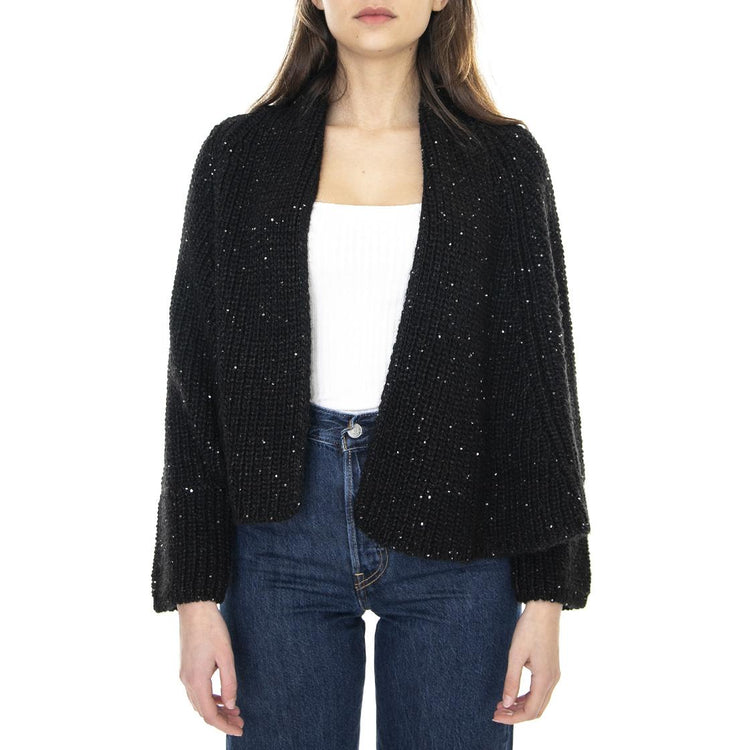 021SD53059 - Cardigan Donna Nero Diamante 021SD53059 -S3000 . ALESSIA SANTI 