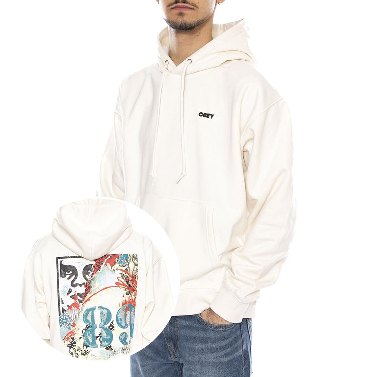 OBEY Quarter Icon Fleece -- Felpa con Cappuccio Uomo Beige / Moonstruck 112844239 UBL OBEY 