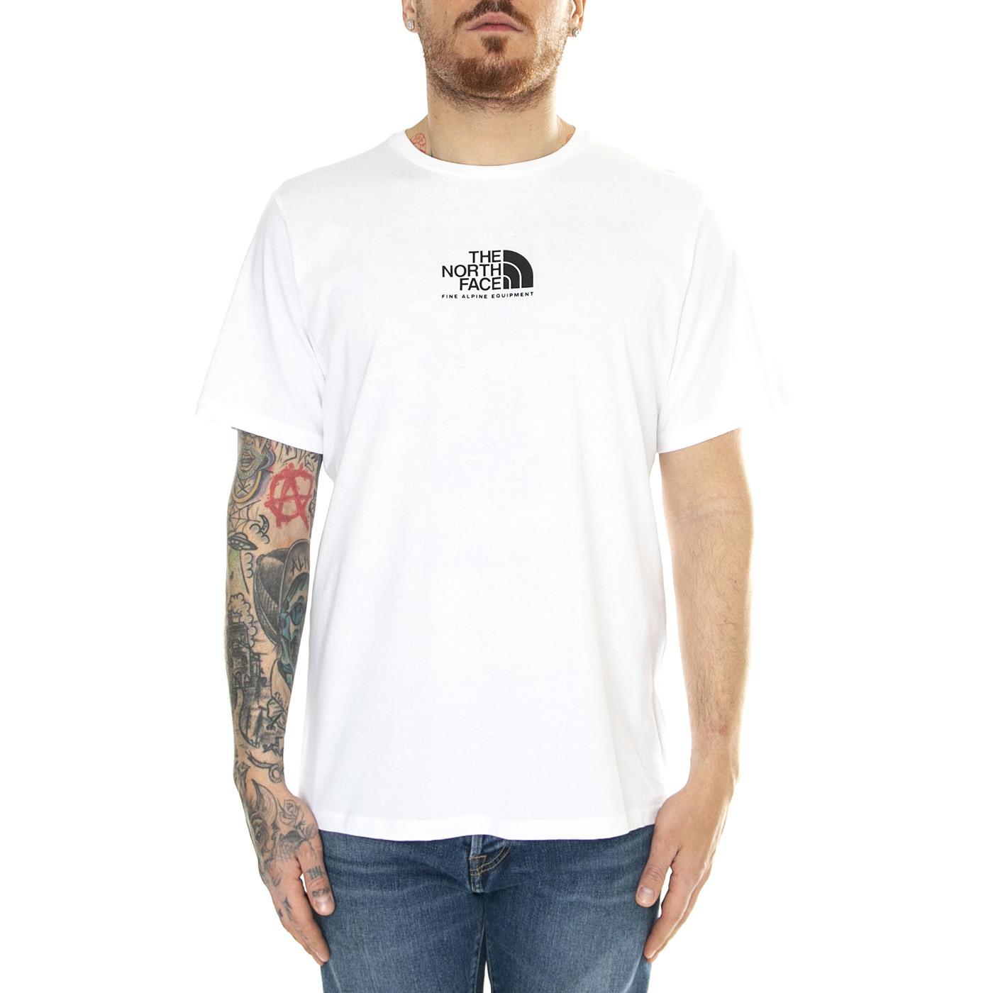 M S/S Fine Alpine Equipment Tee3 - EU Tnf White - Maglietta Girocollo Uomo Bianca NF0A87U3FN41  THE NORTH FACE 
