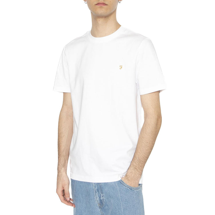 Danny Reg SS Tee White - Maglietta Girocollo Uomo Bianca F4KFD040104  FARAH 