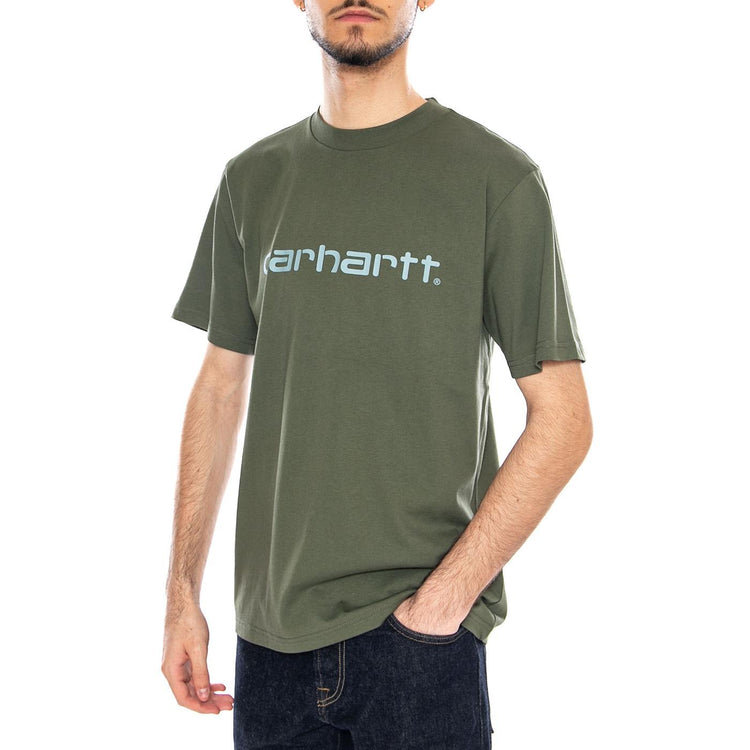 S/S Script T-Shirt Leaf / Tourmaline - Maglietta Girocollo Uomo Verde I035700 3PMXX CARHARTT WIP 