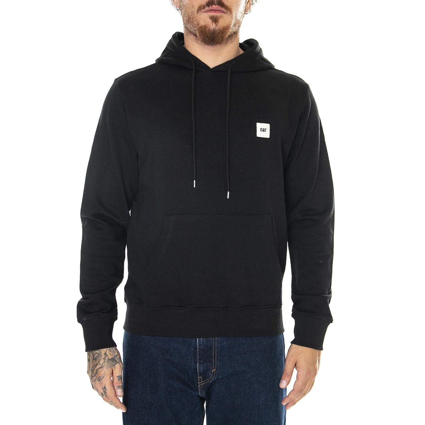 Essential Hoodie - Black - Felpa con Cappuccio Uomo Nera 6050121 10158 CAT 