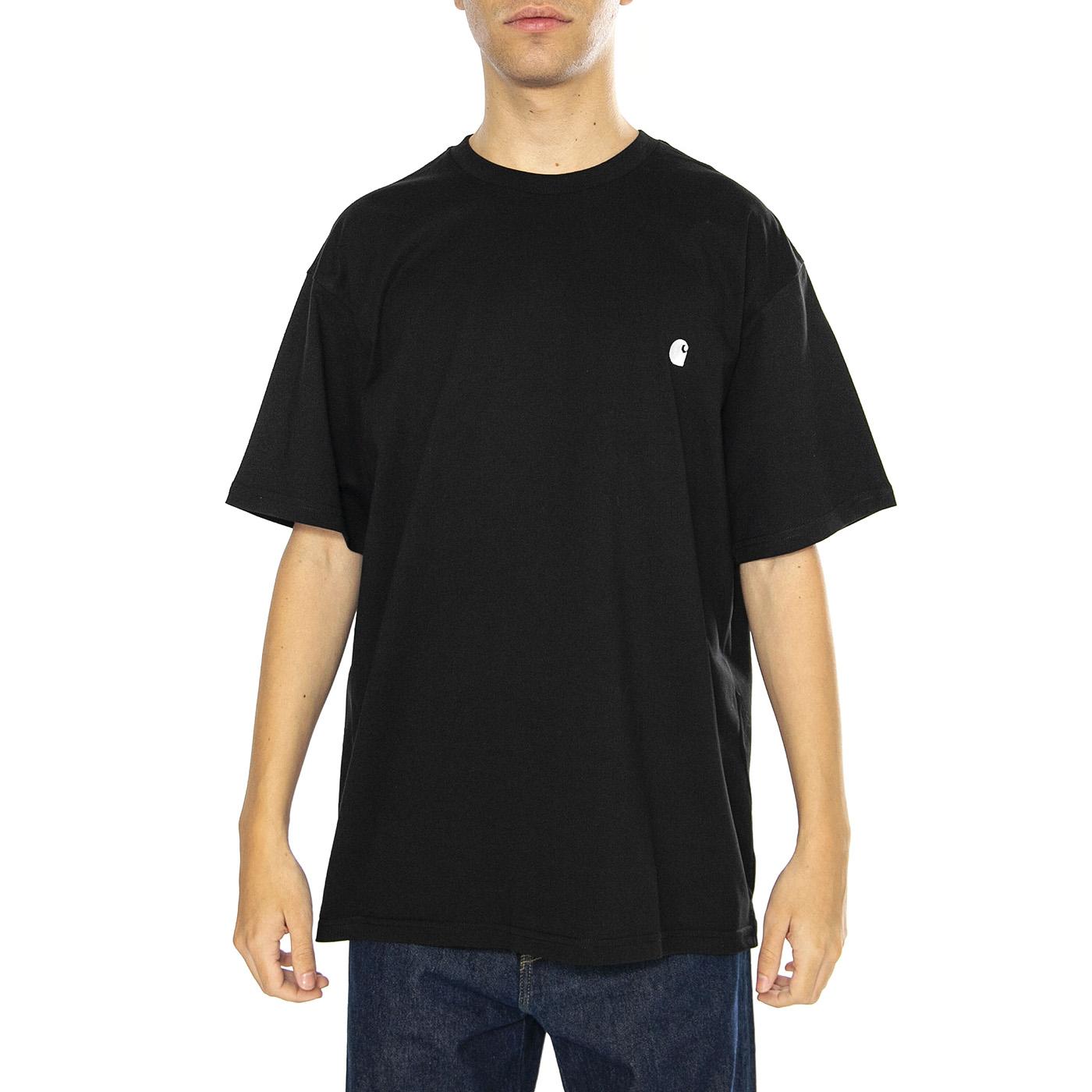 S/S Madison T-Shirt Black / White - Maglietta Girocollo Uomo Nera I033000 0D2XX CARHARTT WIP 