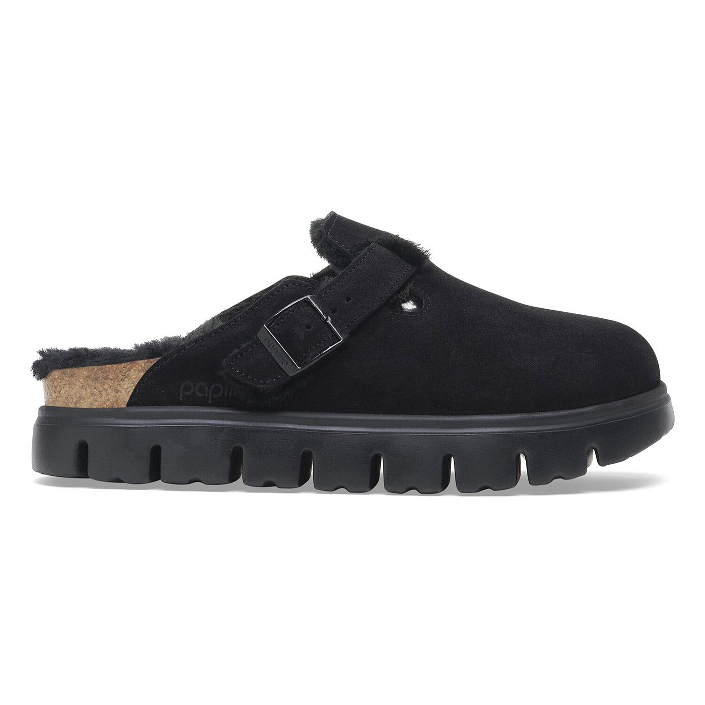 Boston Chunky Shearling - Black - Sabot in Pelle Scamosciata Donna 1028453 . BIRKENSTOCK 