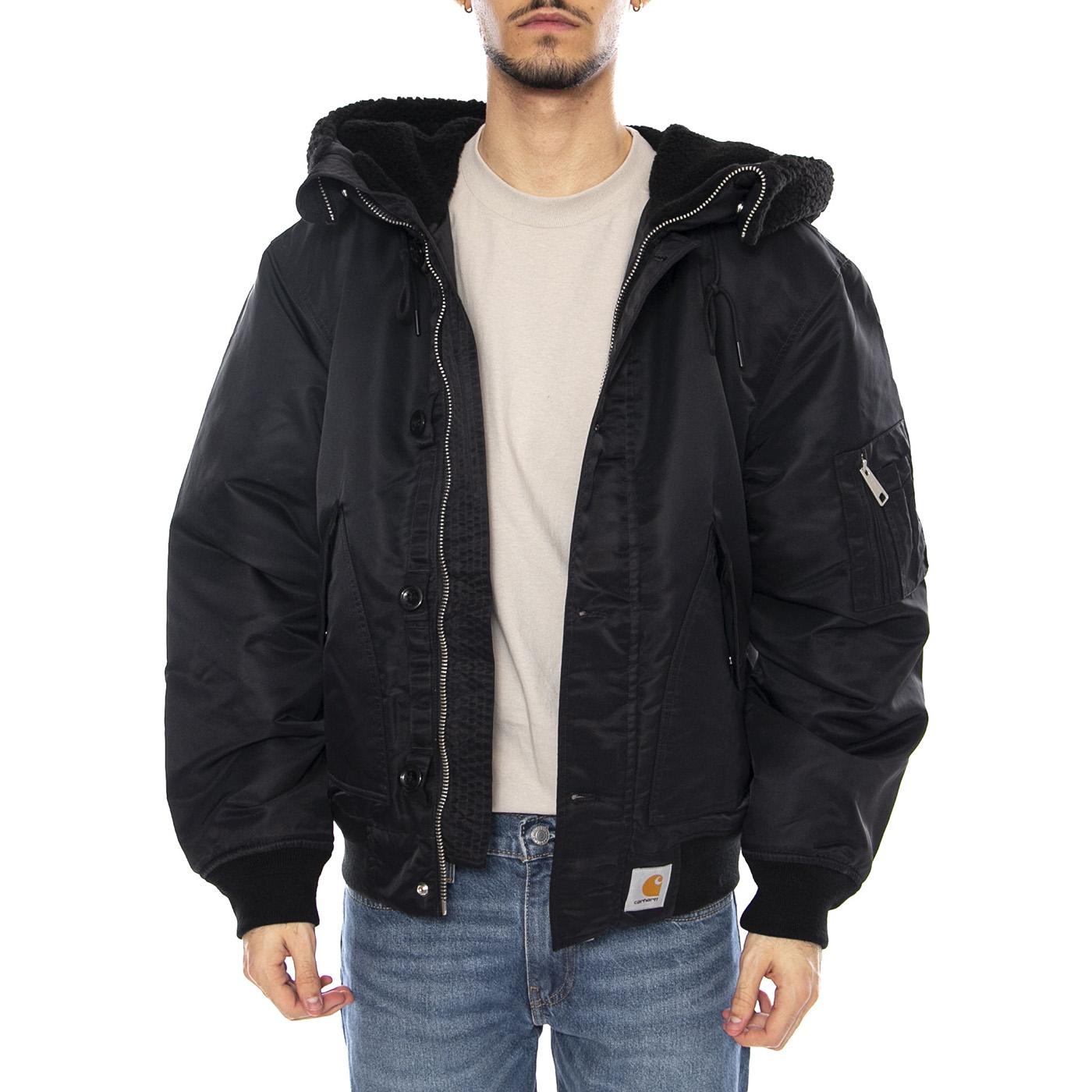 HD Oltera Bomber Black / Black -- Giacca Bomber con Cappuccio Uomo Nera I035309.00EXX . CARHARTT WIP 