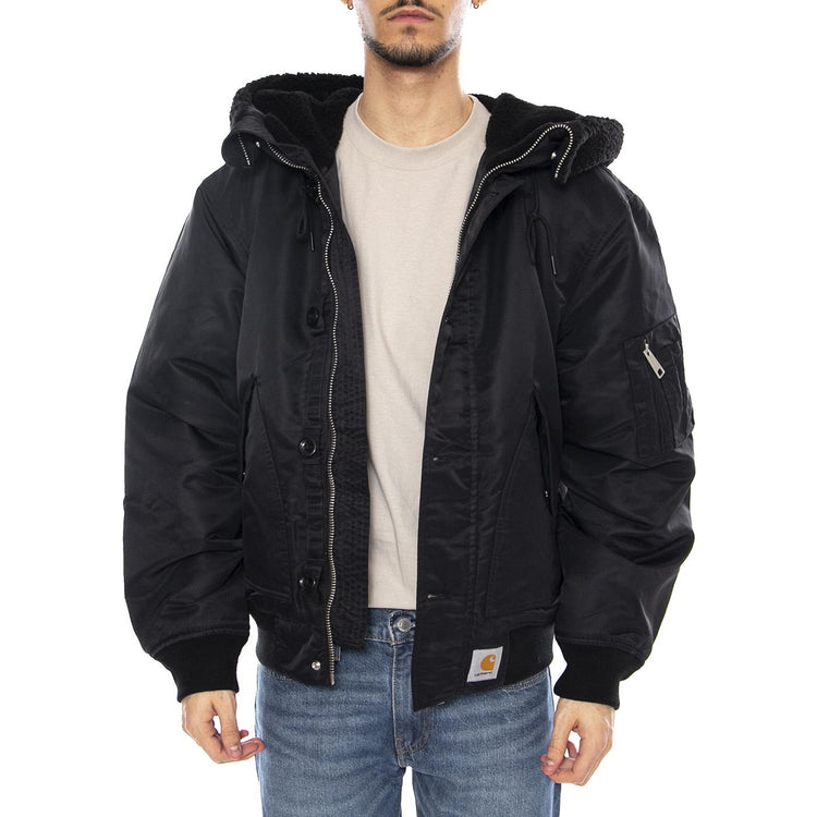 HD Oltera Bomber Black / Black -- Giacca Bomber con Cappuccio Uomo Nera I035309.00EXX . CARHARTT WIP 