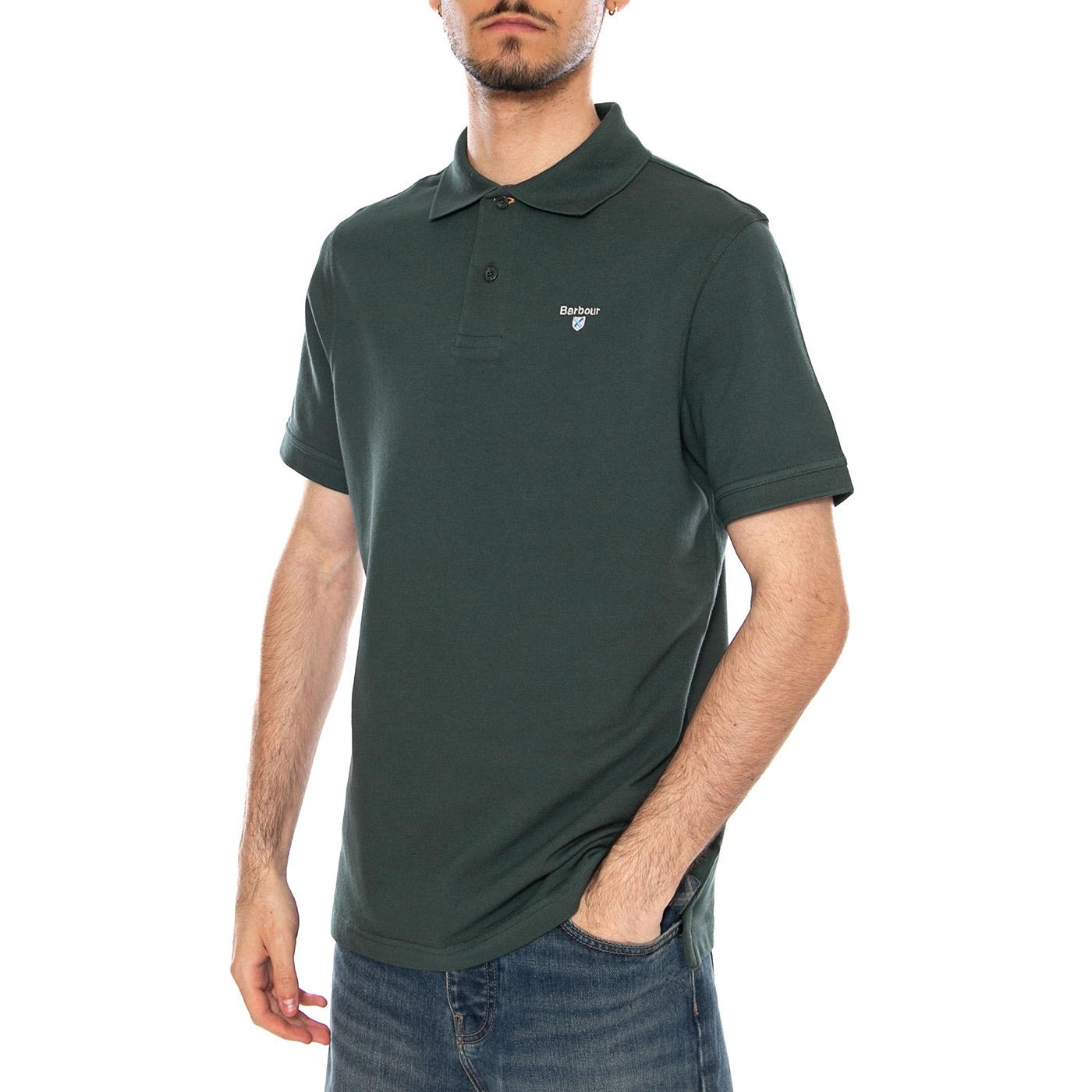 TARTAN PIQUE POLO GREEN GABLES - Polo Uomo Verde MML0012 GN89 BARBOUR 