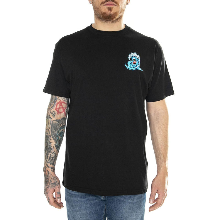 Screaming Wave Black - Maglietta Girocollo Uomo Nera SCA-TEE-10641  SANTA CRUZ 