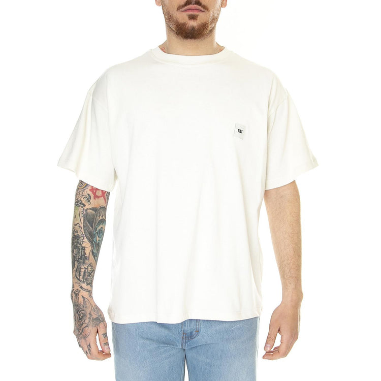 Oversized Cat Label T-Shirt Bone - Maglietta Girocollo Uomo Beige 6010078-11-4300  CAT 