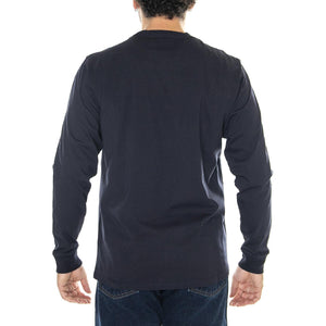 L/S Pocket T-Shirt Dark Navy - Maglietta Girocollo Maniche Lunghe Uomo Blu I030437.1CXX  CARHARTT WIP 